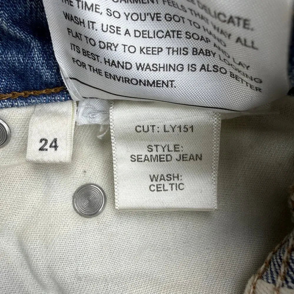 REFORMATION Seamed Jean Size 24 Celtic Wash - Picture 6 of 7